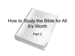 How to Study the Bible for All It`s Worth 2