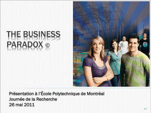 The Business Paradox - École Polytechnique de Montréal
