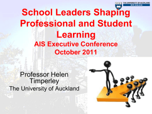 School Leaders Shaping Professional and Student Learning