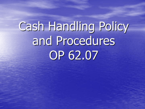 Cash Handling Policy and Procedures - Internal Audit
