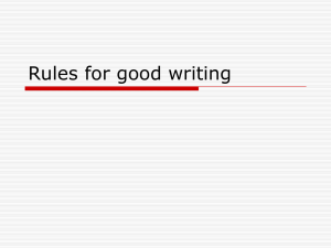 Rules for good writing