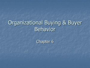 Organizational Buying & Buyer Behavior