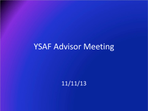YSAF Advisor Meeting Presentation