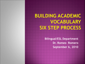 Building Academic Vocabulary Six Step Process