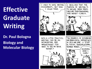 Writing at the Graduate Level and Academic Integrity
