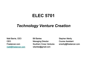 ELEC 5701 Technology Venture Creation