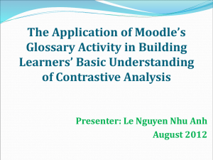 The Application of Moodle`s Glossary Activity in Building Learners
