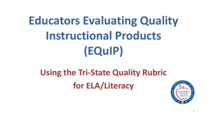 EQuIP Literacy Presentation