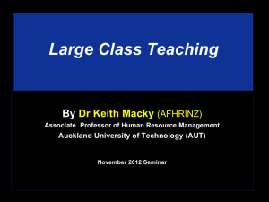 Large Class Teaching By Dr Keith Macky