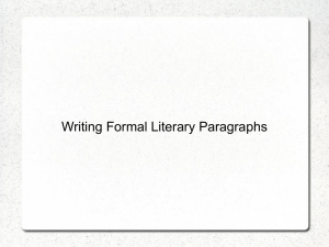 What is a literary paragraph?