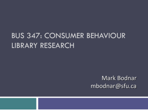 BUS 347: Consumer Behaviour Library Research