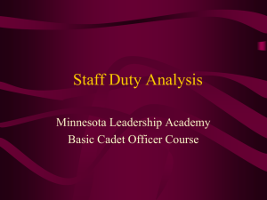 CAP Organization, Staff Duty Analysis, and the Cadet Officer