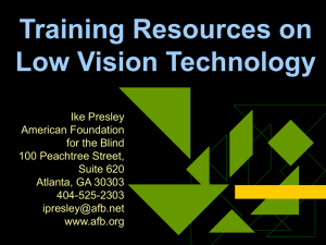Training Resources on Low Vision Technology