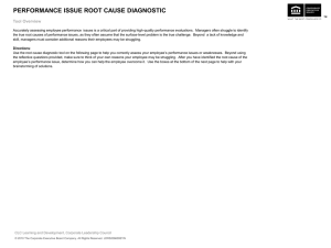 Performance Issue Root Cause Diagnostic Tool