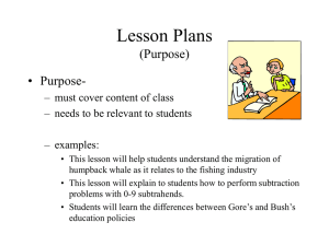 Lesson Plans (Purpose)