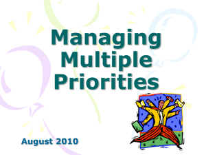 Managing Multiple Priorities - AIM-IRS