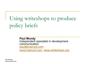 Using writeshops to produce policy briefs