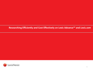 Researching Efficiently and Cost Effectively on Lexis