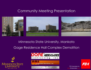 Gage Hall Community Meeting - Minnesota State University, Mankato