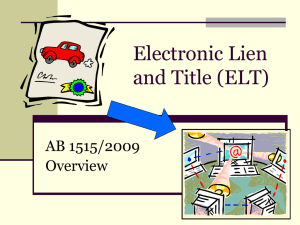 California`s Electronic Lien and Title Program