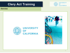 University of California Office of the President Clery Act Training (PDF)