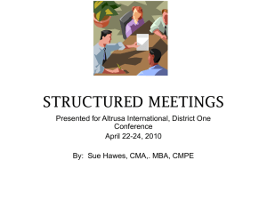 STRUCTURED MEETINGS - Altrusa International