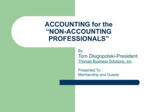 ACCOUNTING for the “NON-ACCOUNTING PROFESSIONALS”