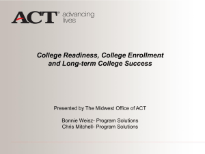 College Readiness - Iowa Association for College Admission