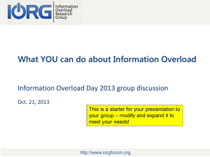 this presentation - The Information Overload Research Group