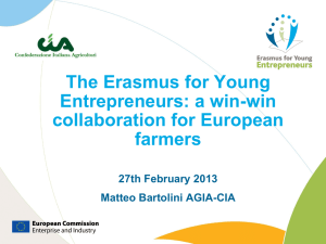 The Erasmus for Young Entrepreneurs