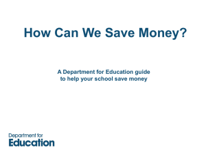 DfE`s Guide to help Schools Save Money