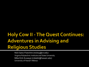 Holy cow!: What can Religious Studies teach us about advising?