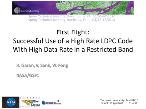 Successful Use of a High Rate LDPC Code with - CWE