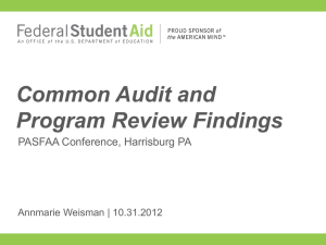 Session 61 - Audits and Program Reviews