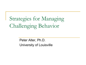 Defining Challenging Behaviors