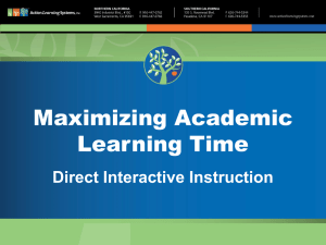 Maximizing Academic Learning Time