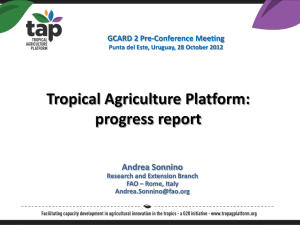 progress report GCARD 2 Pre-Conference Meeting Punta del Este