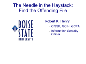 The Needle in the Haystack - Office of Information Technology