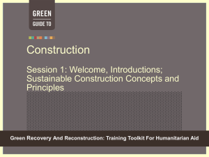 Sustainable Construction - Green Recovery & Reconstruction