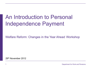 An Introduction to Personal Independence Payment