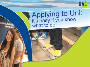 Applying to uni - Universities Admissions Centre