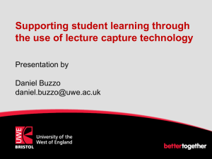 Supporting student learning through the use of lecture capture
