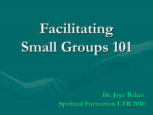 Goals and Principles of Small Group Leading