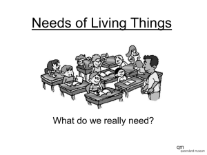 Needs of Living Things - adaptations