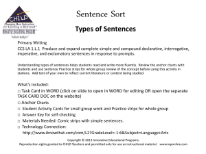Types of Sentences - Innovative Educational Programs
