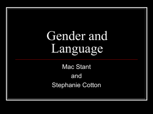 Gender and Language
