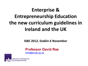 Enterprise and entrepreneurship education