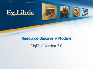 DigiTool 3.0 - Resource Discovery