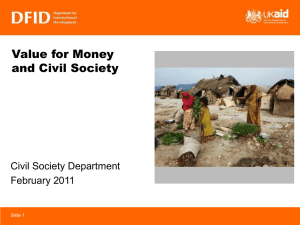 DFID presentation on Value for Money and Civil Society