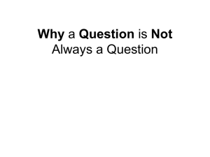 Why a question in not always a question.